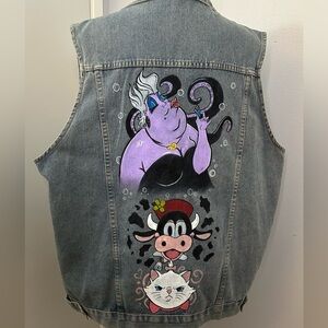 Disney themed Denim Vest- hand painted